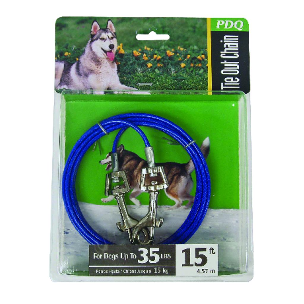 CABLE DOG TIE OUT 15'MED                