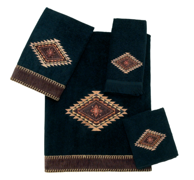 MOJAVE BATH TOWEL SET 4PC BLK