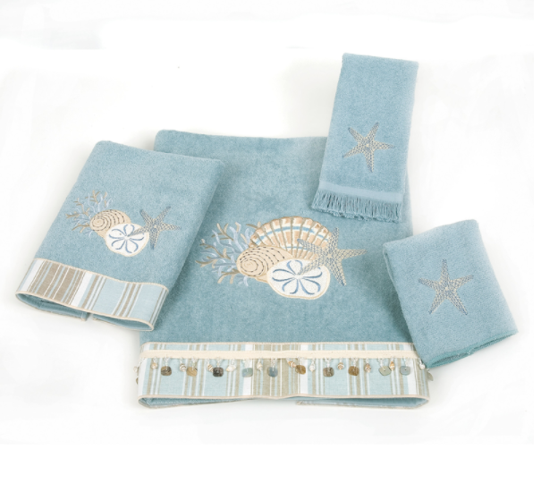 TOWEL SET ISLD SEA BLU 4PK