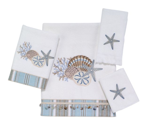 TOWEL SET ISLD SEA WHT 4PK