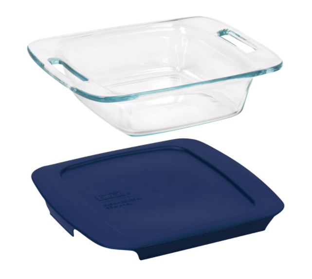 PYREX SQ DISH W/LID 8"