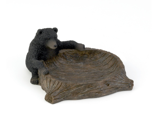 SOAP DISH BLK BEAR LODG