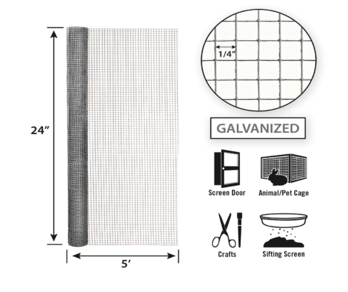 CLOTH HDW 24"X5' 1/4"MSH