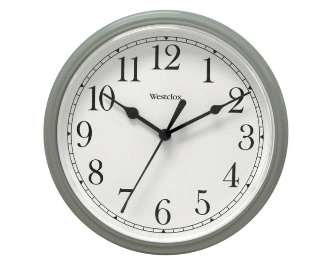 RND SILVER WALL CLOCK9"