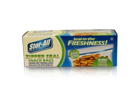 BAG SNACK ZIPPER 60PK