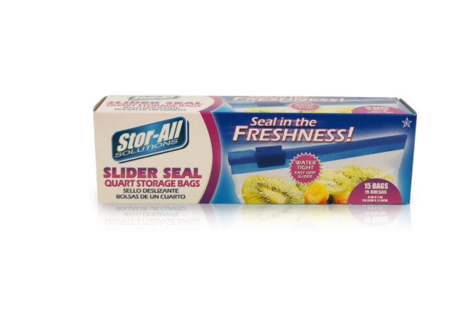 BAG STRG 1QT CLR 15PK