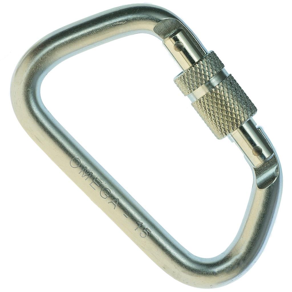 Locking Modified D Steel Screw-Lok Carabiner 7/16"