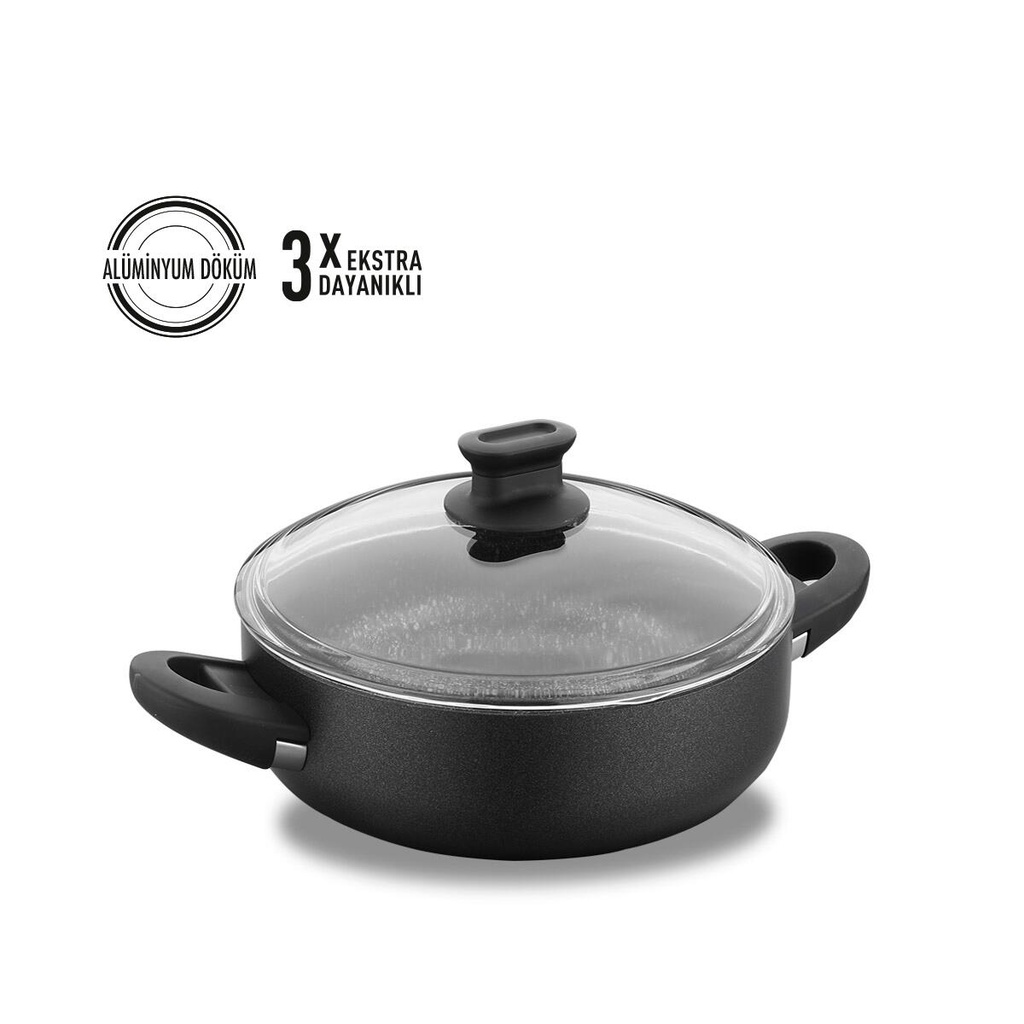 A2877 Lina Low Casserole 24x7 - Black