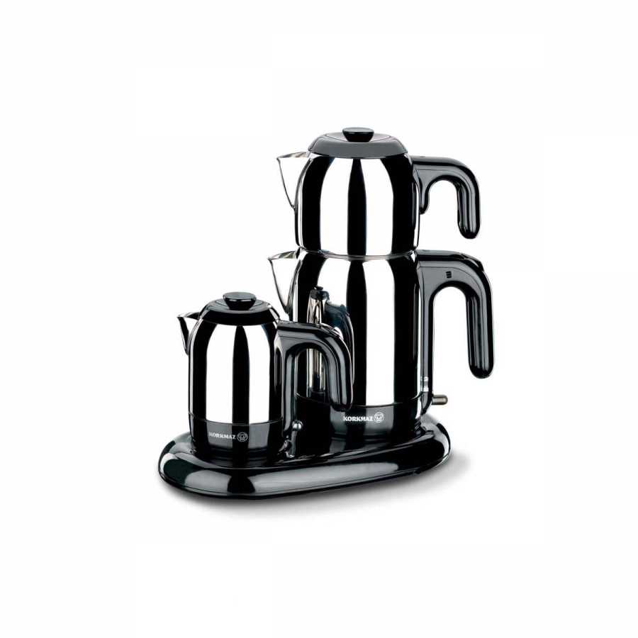 A353 Mia Electrical Tea-Coffee Set - Inox/Black