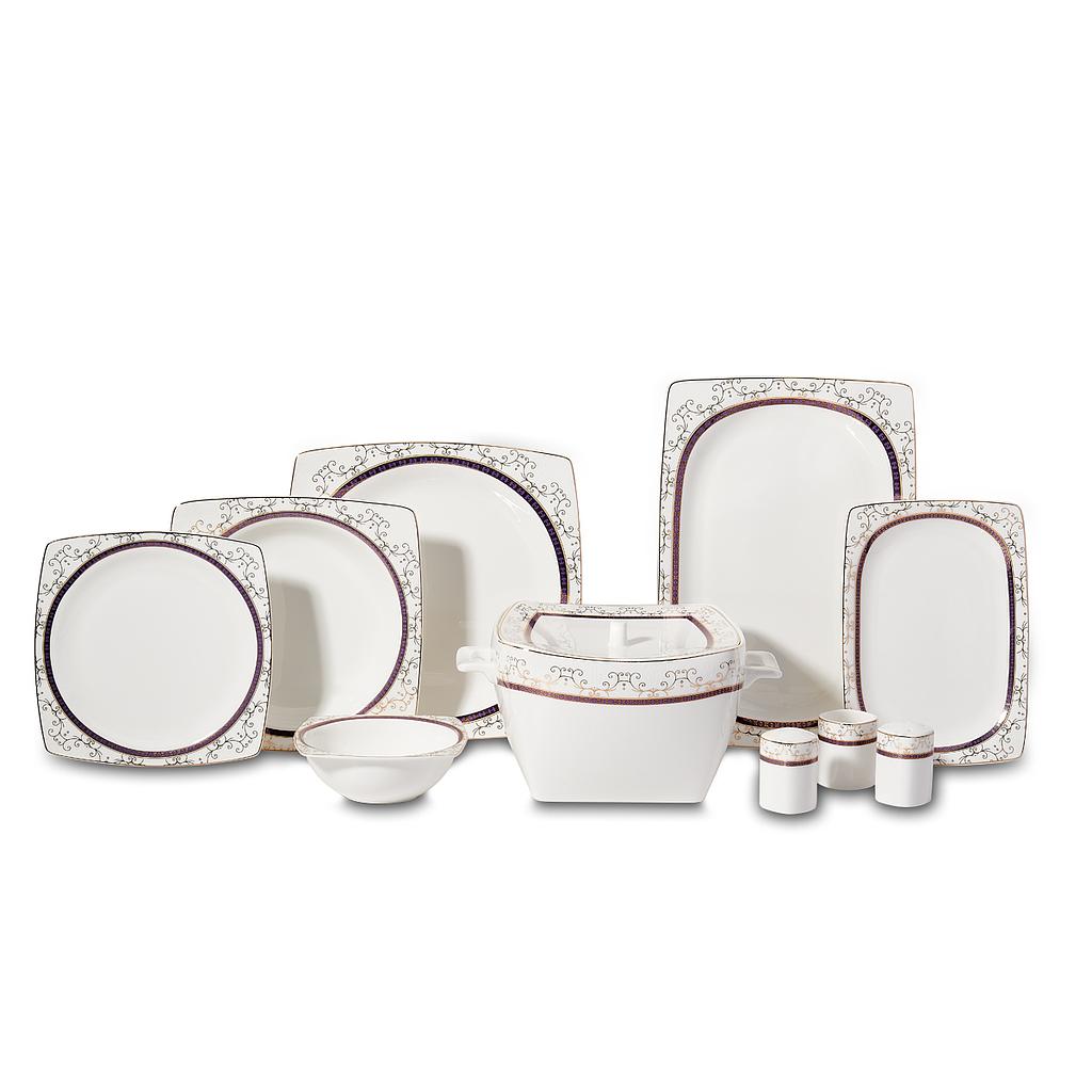 A8434 Bone Sel. 60 pcs Dinner Set (Square)