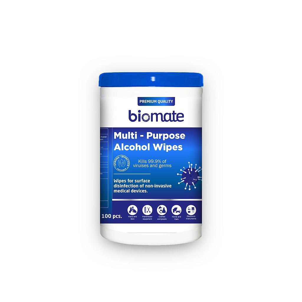 Biomate Multi-Purpose Alcohol Wipes 80PK