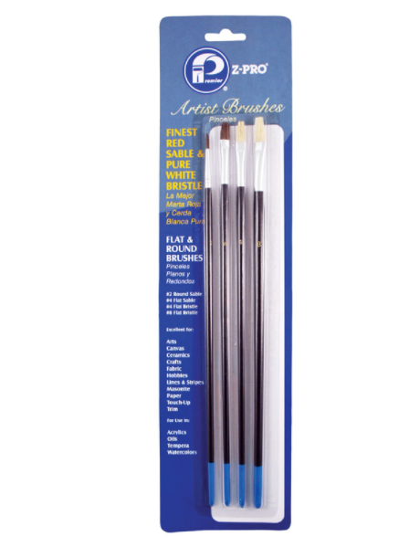 PAINT BRSH ARTIST 4PK                   