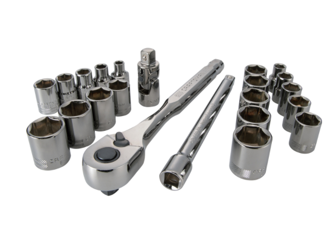 SOCKET/RATCH SET 3/8"22P                