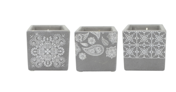 SQ CANDLE GRY CITRONELLA                