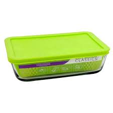 DISH/LID RECT GLS 6CP