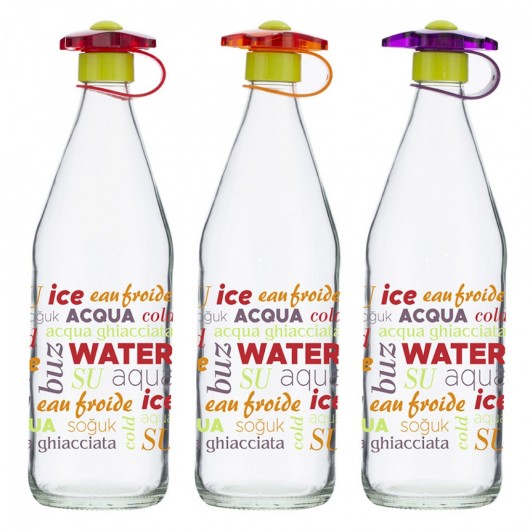 1 lt Decorated Water Bottle-Aqua