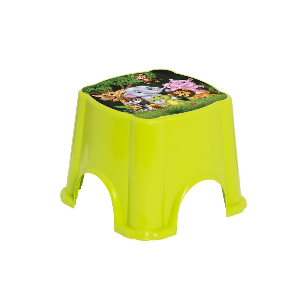 Child s Stool - Green Animals