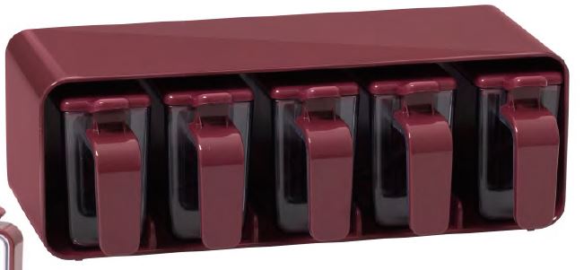 5 Piece Spice Set-Burgundry-PVC