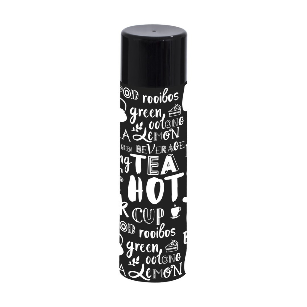 Decorated Vacuum Flask-Written Tea