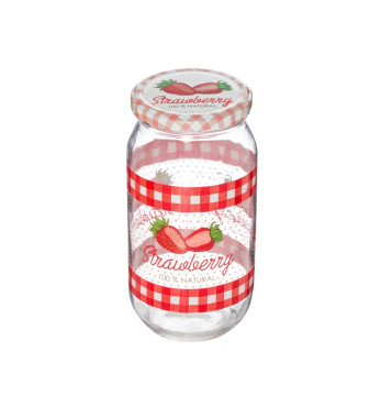 1000 cc Decorated Jar - Strawberry