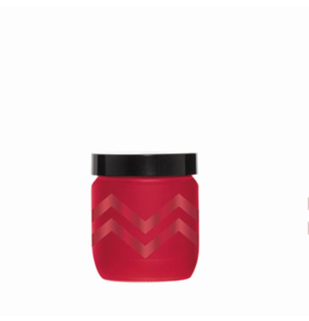 425 cc Decorated Canister-Mat Red Zigzag
