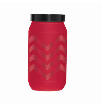 1000 cc Decorated Canister-Mat Red Zigzag