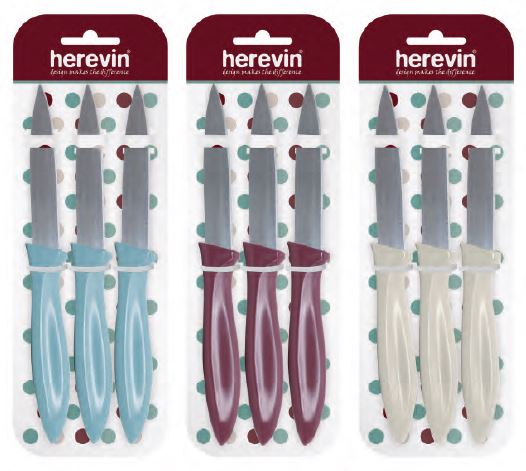 3 Pcs 9cm Knife Set With Card--Nordic Colour-Mix