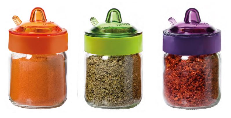 200 cc Sauce-Spice Jar With Spoon-Combin Colours