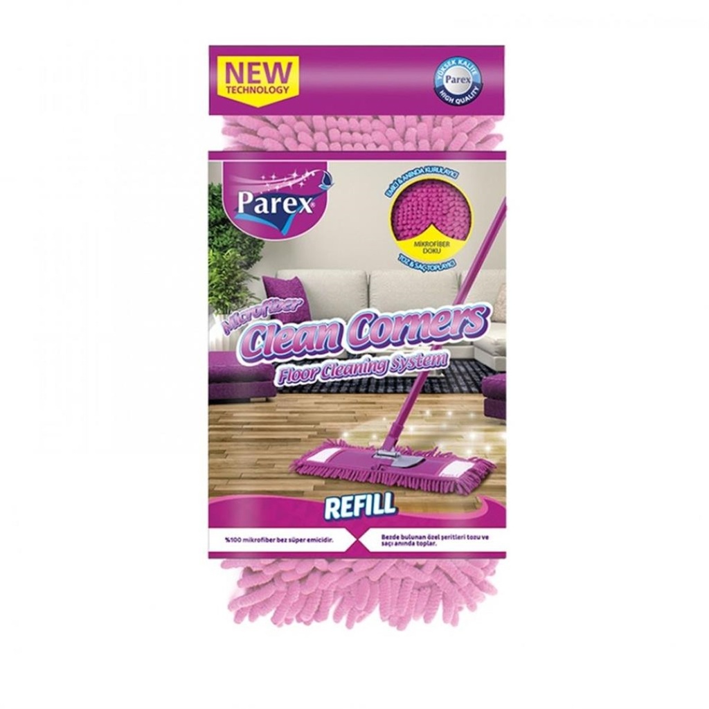 PAREX CLEAN CORNERS MICROFIBER FLAT MOP- REFILL