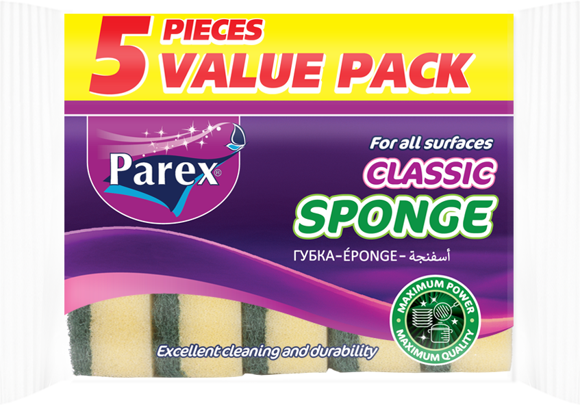PAREX SPONGE GREEN 
VALUE 5 PIECES 