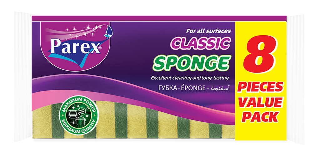 PAREX SPONGE  GREEN VALUE 8 PIECES