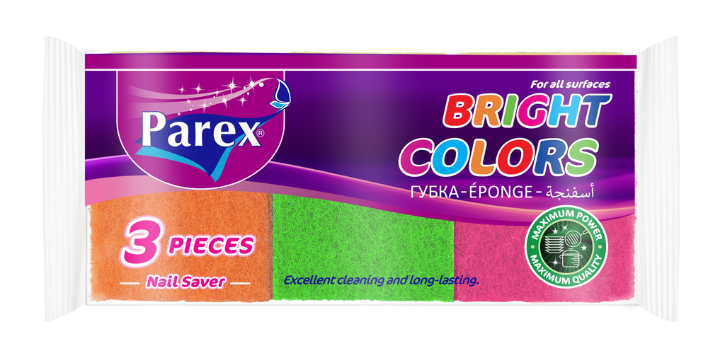 PAREX SPONGE BRIGHT COLOR NAIL SAVER -3 PIECES