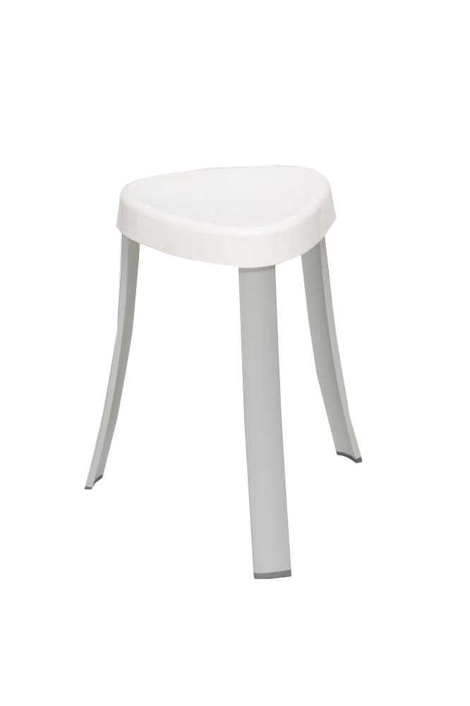 P.NOVA BATH STOOL ,ALUM,WHITE