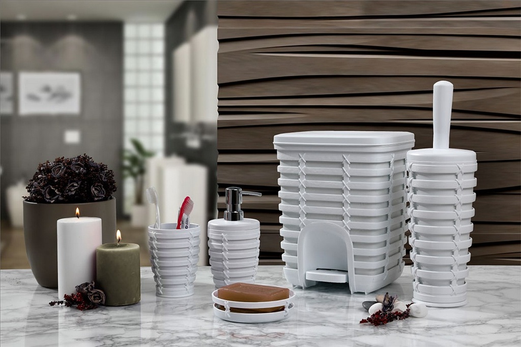 PALM BATHROOM SET / WHITE