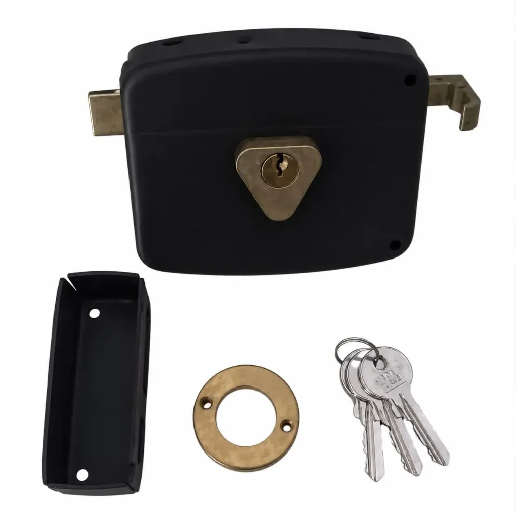 RIM LOCK 12CM W 3 BRASS KEY GP