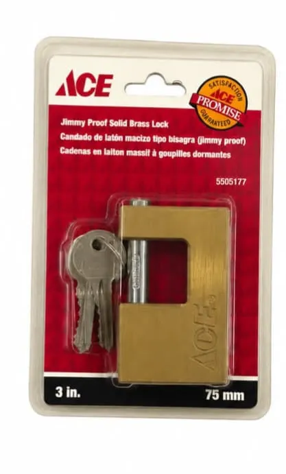 JIMMYPROOF PADLOCK 3IN (75MM) SOLID BRASS