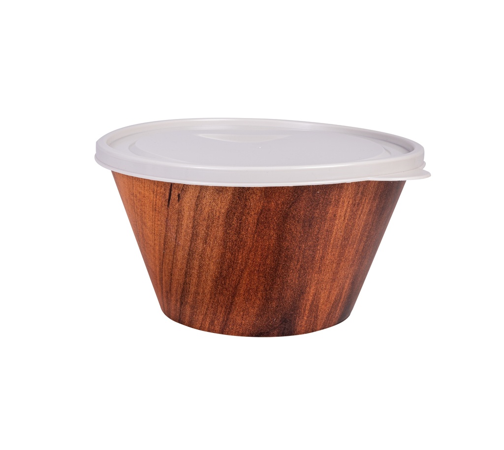 4,6 lt Decorated Big Bowl with Lid-Wood