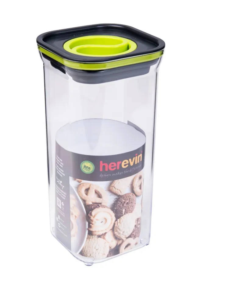 1,5 lt Storage Canister-Vacuum Lid-Combine Green
