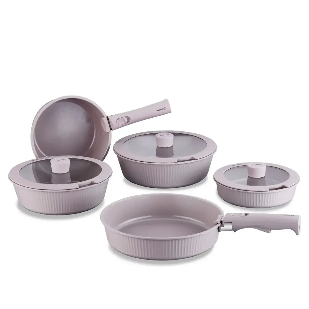 PRATIKA CERAMIC Cookware & Frypan Set (10 pcs)                                         18x9 cm / 2,0 Lt                                                              20x9,5 cm / 3,0 Lt                                                           24x7,5 cm / 3,5 Lt                                                                    24x5,5 cm / 1,8 Lt , A2799