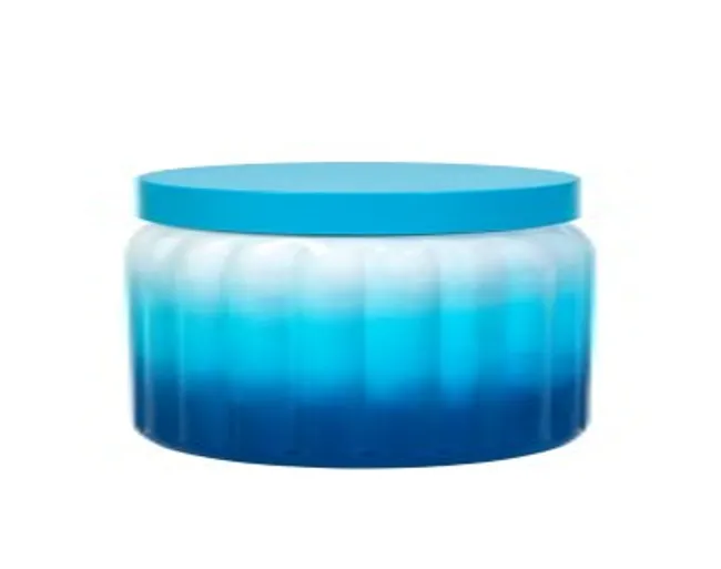 1,4 lt Embossed Canister-Turquoise-Blue-White
