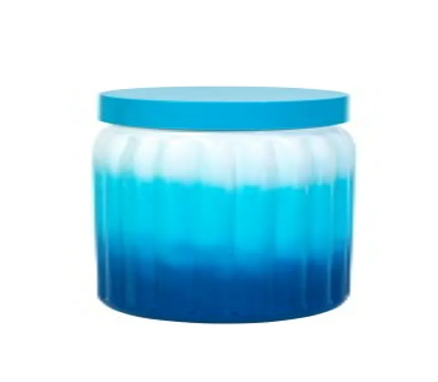 1,7 lt Embossed Canister-Turquoise-Blue-White