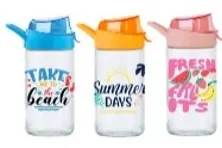 500 ml Decorated Glass Bottle-Special Pattern-Mix-16Pcs SCT