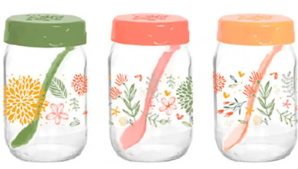 370 ml Decorated Spice Jar Set With Spoon-Botanic-SCT
