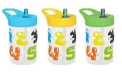 430 ml Decorated Bottle with Straw-Colored Numbers