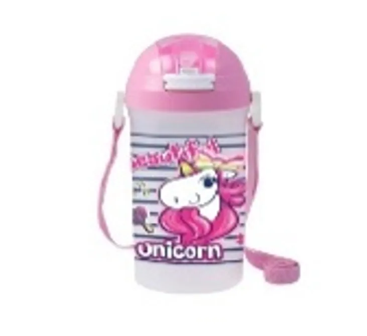 610 ml Decorated School Bottle With Straw-Unicorn