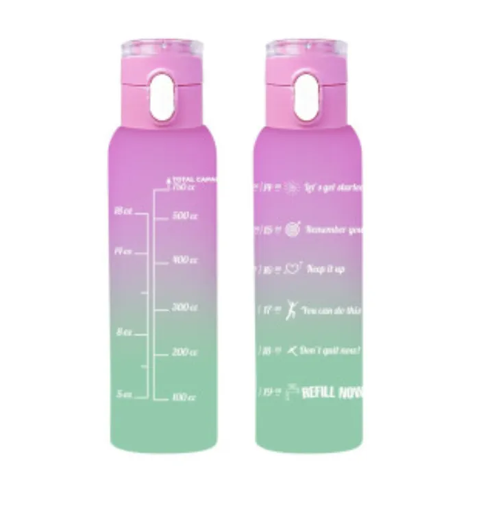 750 ml Double Coloured Water Bottle with Hanger-Pink