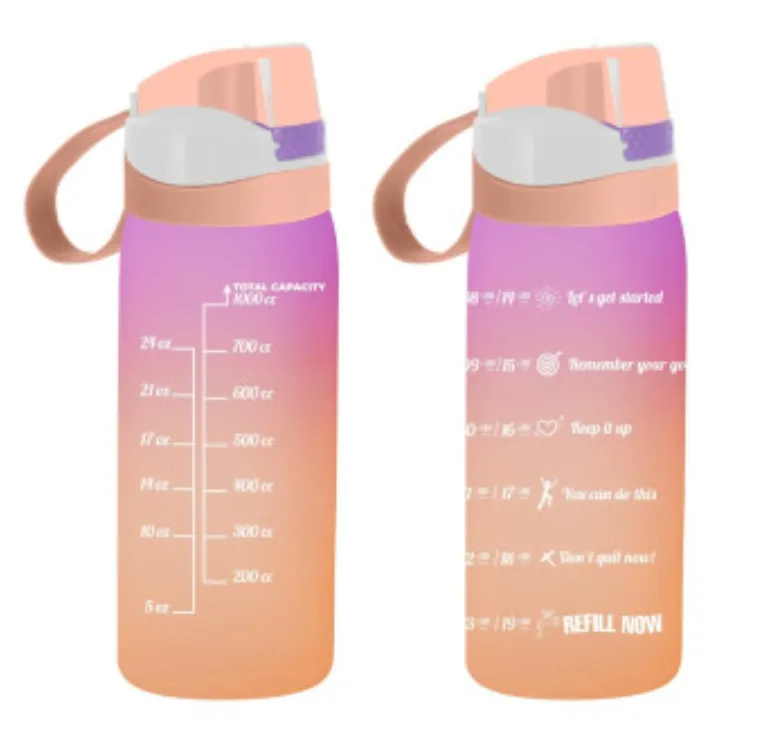 1 lt Double Coloured Water Bottle-PC-Soft Pink