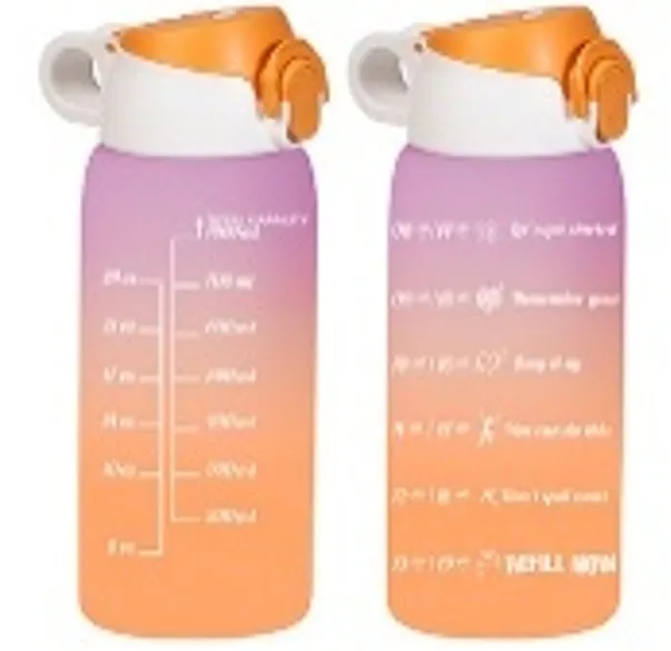1 lt  Double Coloured Water Bottle-PC-Soft Pink