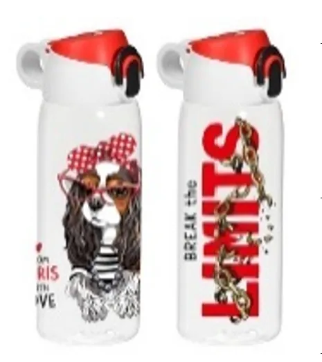 1 lt Decorated Water Bottle-PC-Paris Dog-Limits