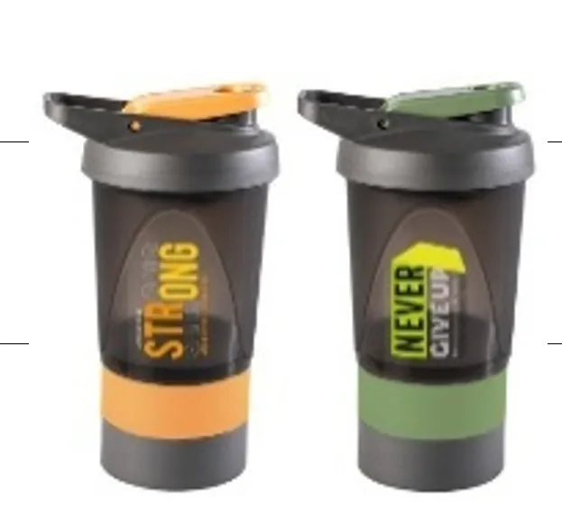 500 ml Decorated Two Container Shaker-Strong-Never Give Up